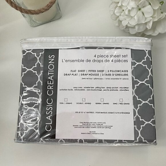 Double 4 pc Microfiber Bedsheets  Set NWT - Picture 1 of 5
